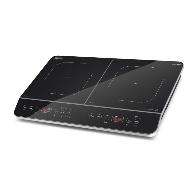 Caso Design Touch 3500 Mobiles Doppelinduktionskochfeld Kochplatte mit 10 Temperaturstufen