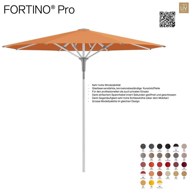 GLATZ Sonnenschirm FORTINO® Pro rund ø 300 cm 100 % Polyacryl in 27 Farbvarianten