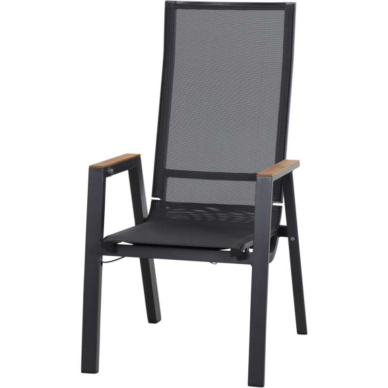 Siena Garden Rondo Relax Move Sessel Hochlehner Aluminium matt-anthrazit Armlehnen Teak M21920