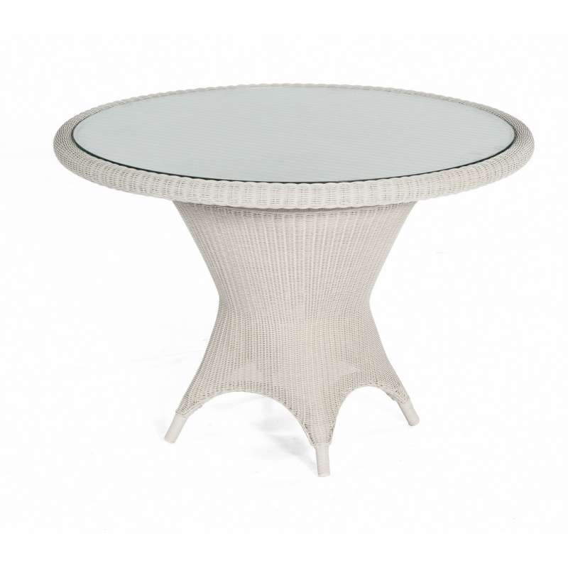 Sonnenpartner Gartentisch Glastisch Bonaire white-washed ø 110 x 75 cm 80081556