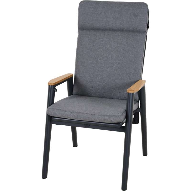 Siena Garden Cortina Dining Move Sessel, grau Alu, Rope, teak T50301