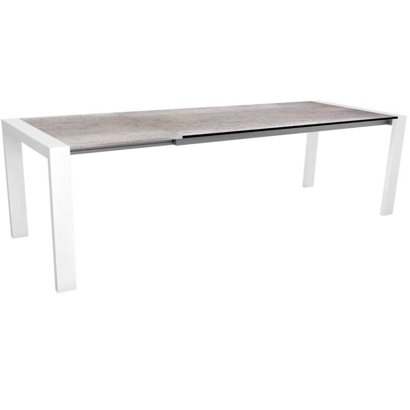 Stern Select Ausziehtisch Gartentisch Dinning-Tisch Silverstar Smoky weiß 200x90cm