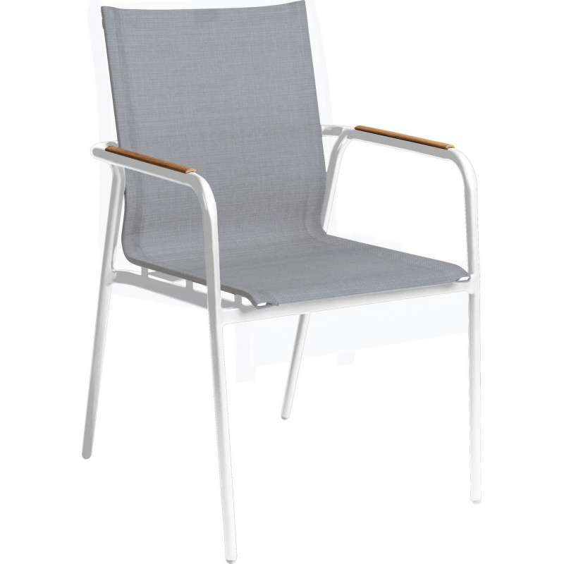 Stern Vento Stapelsessel Lounge-Sessel Lounge-Stuhl Gartenstuhl weiß/silber