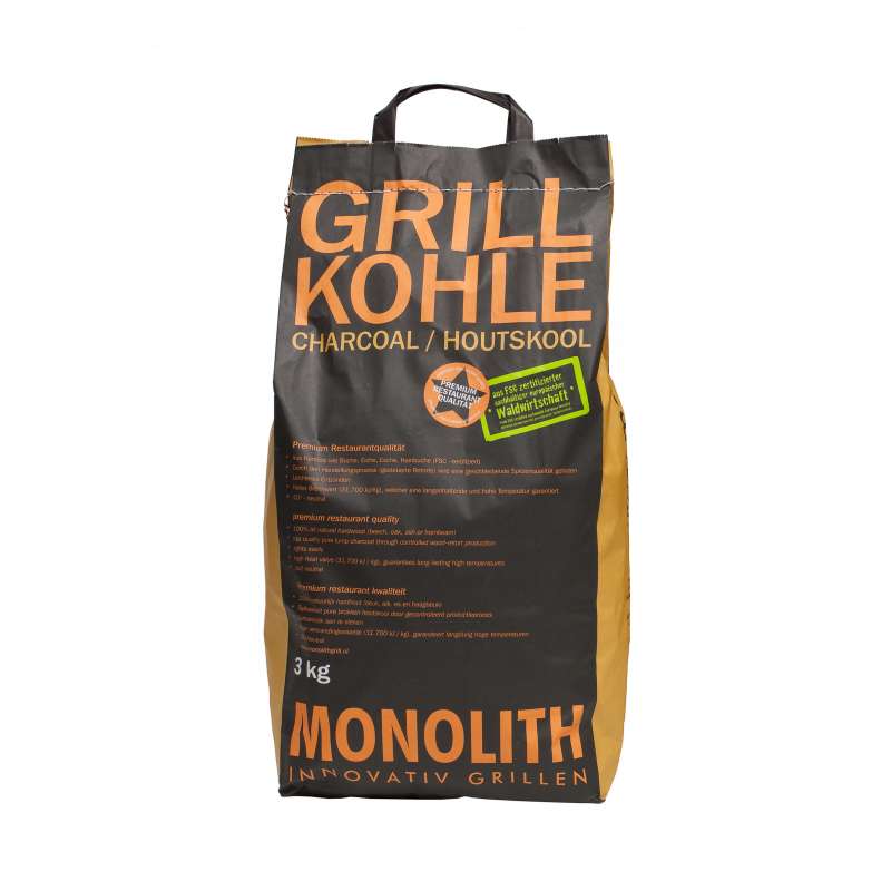 Monolith Premium Grillkohle Holzkohle in Restaurant Qualität 3 kg 201091
