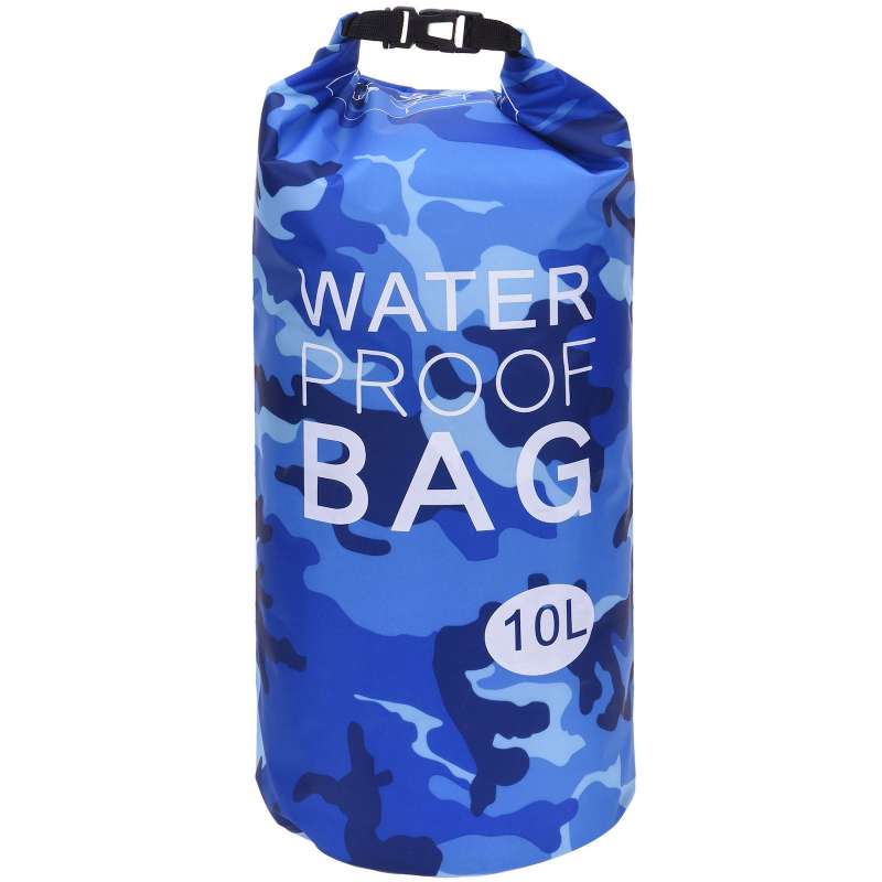Drybag 10L Tasche 10 Liter wasserdicht Packsack Camouflage blau Water proof Softcase