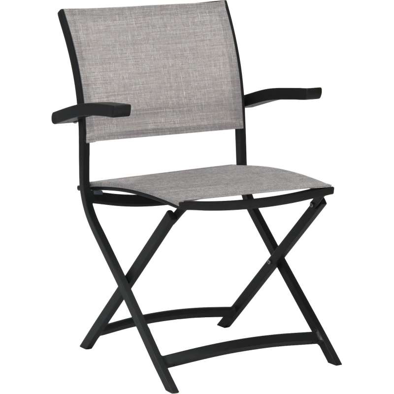 Stern Camillo Balkonklappsessel Klappsessel Klappstuhl leinengrau/schwarz