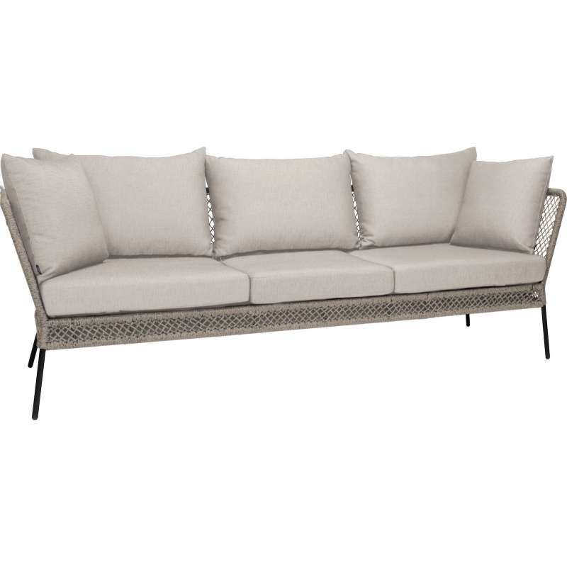 Stern Odea Gartenbank Gartenliege mit Kissen Aluminium schwarz matt Cream/beige