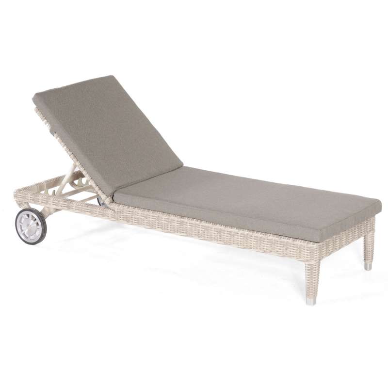 Sonnenpartner Sonnenliege Caicos Aluminium mit Polyrattan white-coral Rollliege mit Auflage