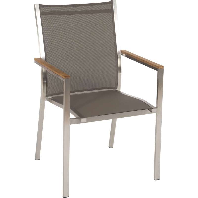 Stern Cardiff Stapelsessel Gartenstuhl Stapelstuhl Edelstahl-Gestell taupe