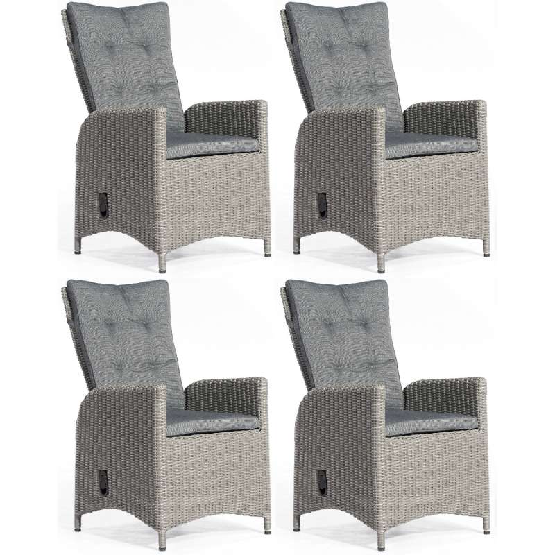 SunnySmart 4x Dining-Sessel Para-Plus Aluminium/Kunststoffgeflecht rustic-vintage
