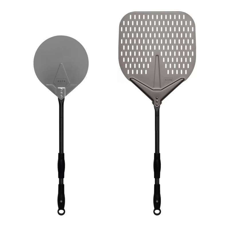 Alfa Forni Pizza Schaufel Set Medium 2-teilig Pizzaschaufel und Pizzaschieber AC-SETM
