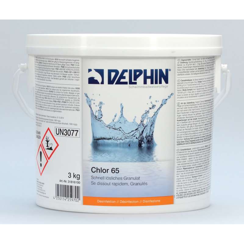 Delphin 3 kg Chlorgranulat Chlor 65 Granulat schnelllöslich Poolpflege 0501003D