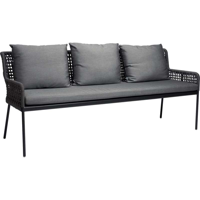Stern Greta 3-Sitzer Gartensofa Lounge-Bank Gartenbank mit Kissen seidengrau