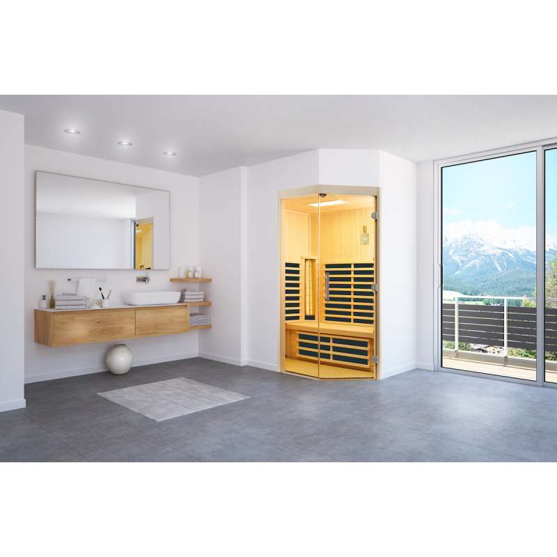Infraworld TrioSol Unica 1 Zirbe Infrarotkabine Infrarotsauna Wärmekabine 390132