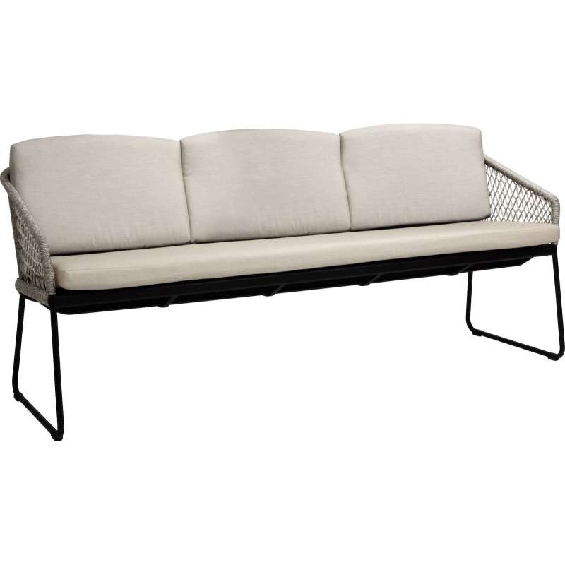 Stern Odea 3-Sitzer Kufenbank Gartensofa Lounge-Bank Gartenbank mit Kissen cream