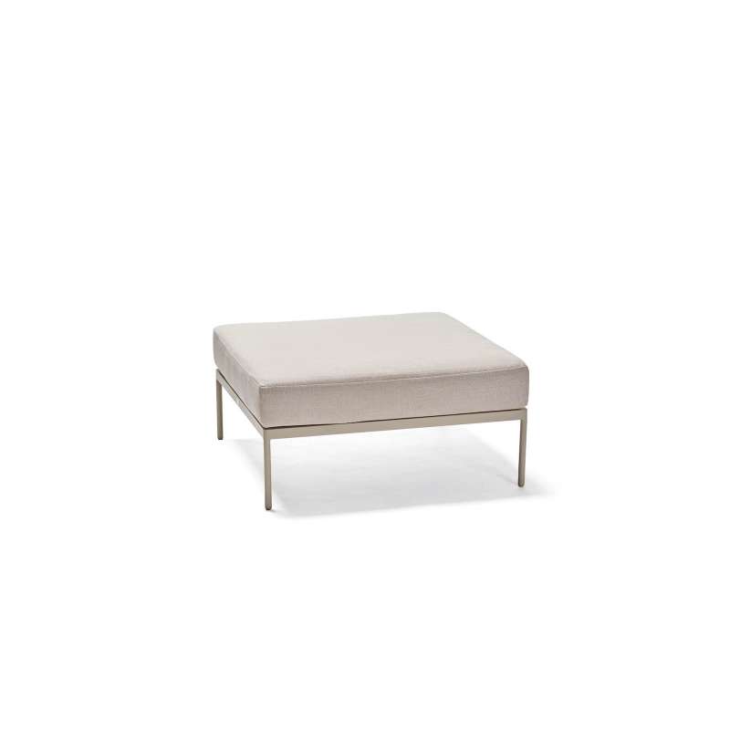 Stern Coco Hocker Sitzhocker Lounge-Hocker Aluminium greige Kissen greige/vanilla