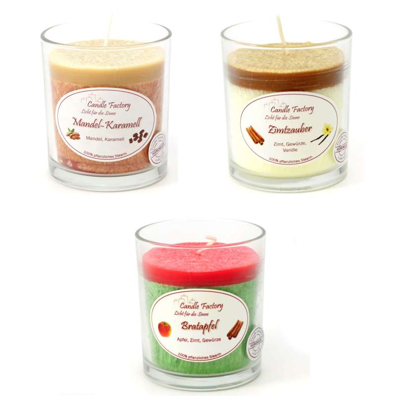 Candle Factory Party Light Kerzen Advents-Set 3 Stück Duftkerzen Dekokerzen