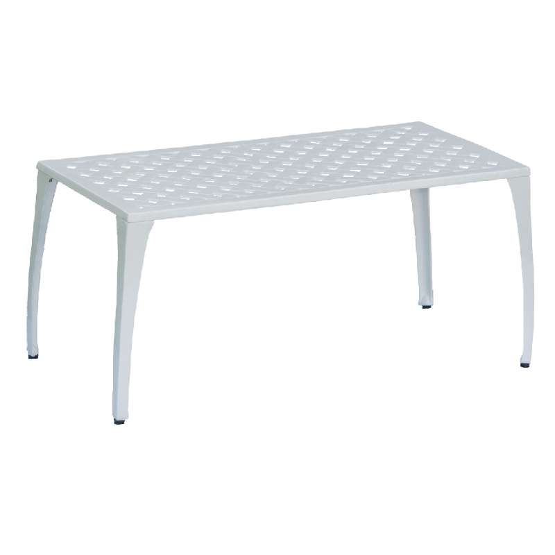 Inko Aluguss Tisch Eden Weiß 90 x 46 cm Loungetisch Gartentisch TAG 294-W