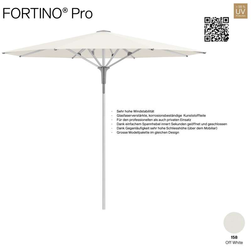 GLATZ Sonnenschirm FORTINO® Pro rund ø 300 cm Farbe 158 Off White Mittelmastschirm