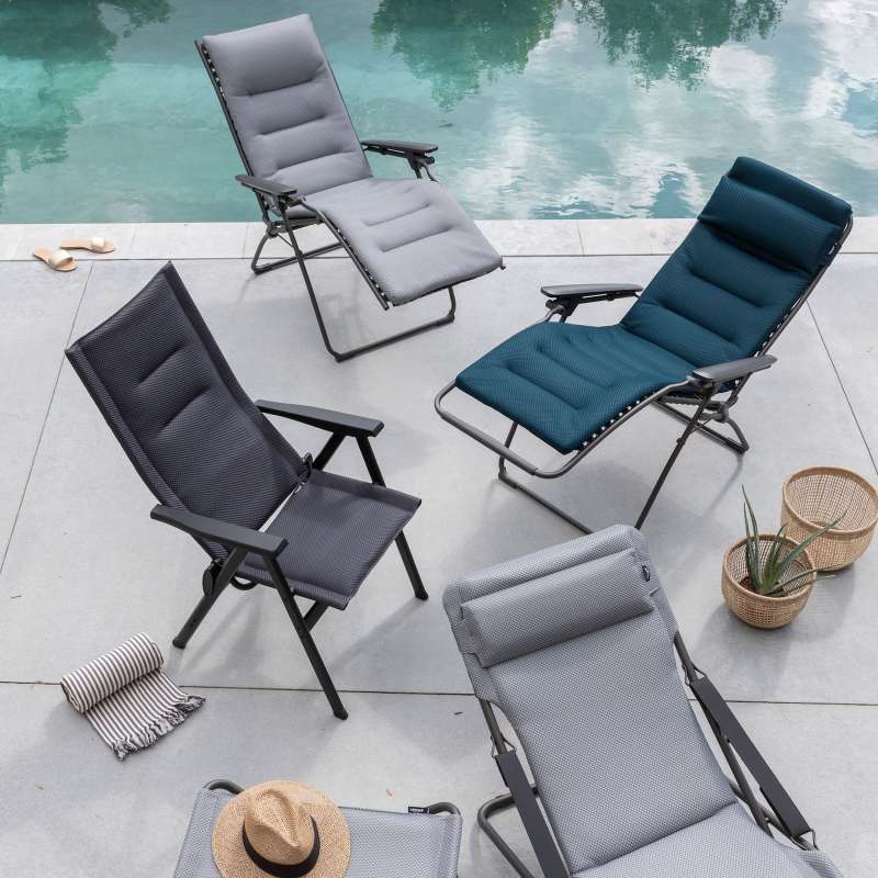 Lafuma Futura XL BeComfort® Relaxliege Sonnenliege Gartenliege Dark Grey Titane