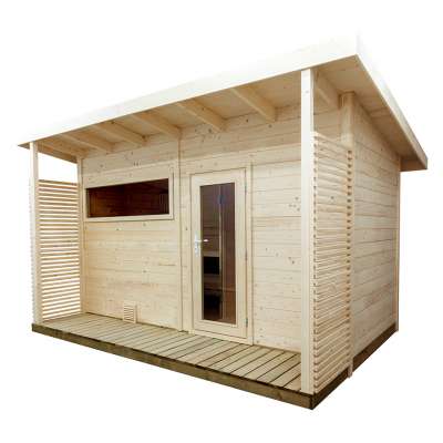 Sentiotec Gartensauna Scala Large Saunahaus aus Fichte Massivsauna ca. 459x313x272 cm Sentiotec Gartensauna Scala Large Saunahaus aus Fichte Massivsauna ca. 459x313x272 cm