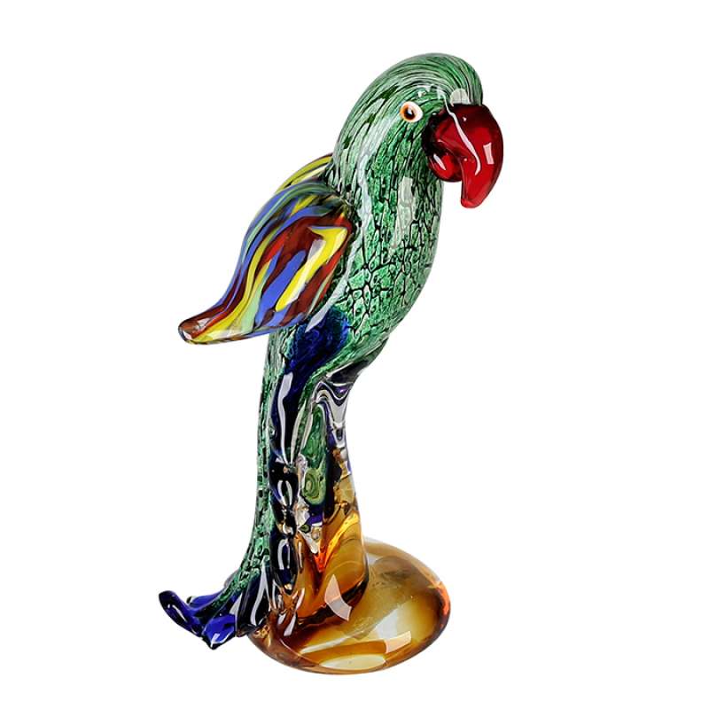 Casablanca Skulptur Papagei aus Glas grün rot blau 28 cm