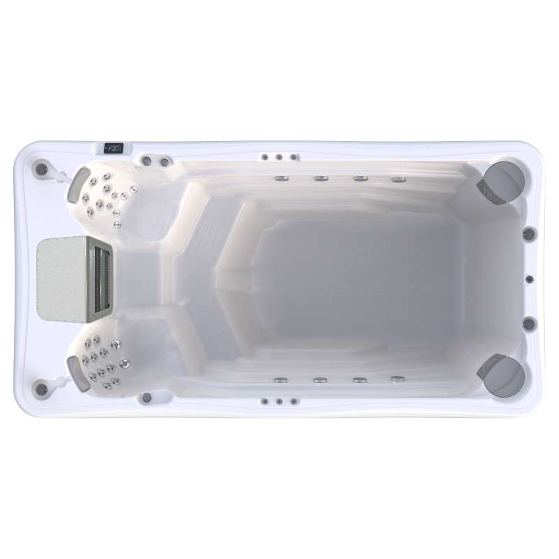 Wellis Danube W-Flow Swim Spa Außenwhirlpool inkl. Thermoabdeckung Weiß / Grau