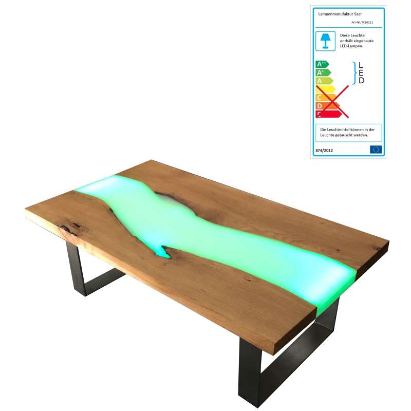 Lampenmanufaktur Saar Loungetisch 105 x 70 x 45 cm LED -EEK: A++ bis A / Spektrum: A++ bis E