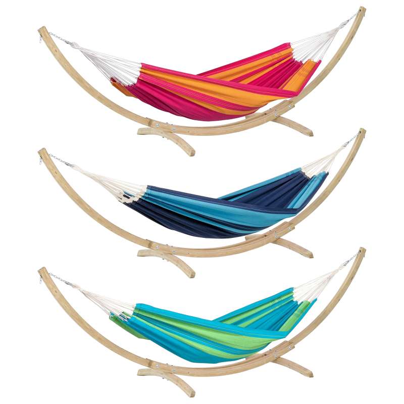 AMAZONAS Santana Set Hängematte mit Gestell aus FSC-zertifiziertem Fichtenholz