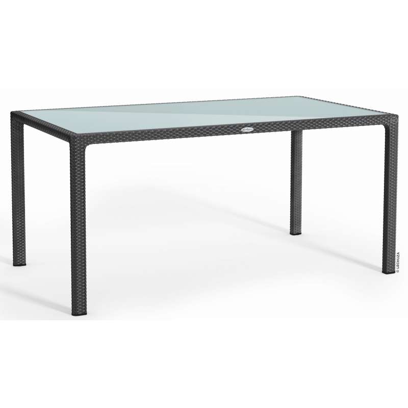 Lechuza Esstisch 160 x 90 cm granit inkl. Glasplatte Gartentisch Glastisch 10933