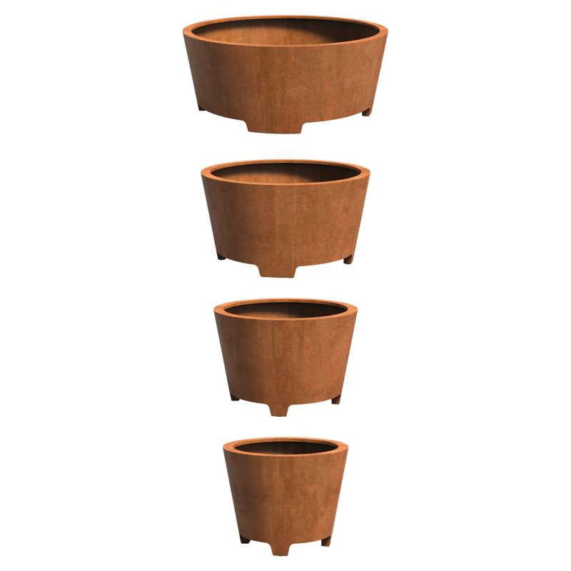 Adezz Conic mit Füßen Pflanzgefäß aus Corten-Stahl Pflanzkübel Blumentopf