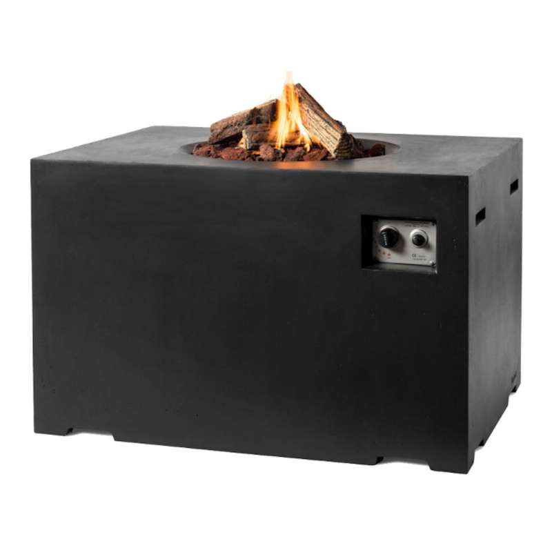 Happy Cocooning Mania Feuertisch Lounge&Dining 19,5 kW rechteckig 107x80x67 cm Beton-Optik schwarz