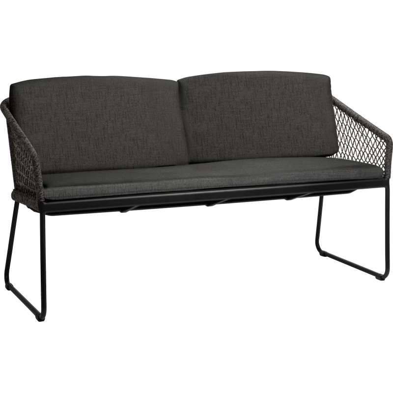 Stern Odea 2-Sitzer Kufenbank Gartensofa Lounge-Bank Gartenbank mit Kissen schwarz