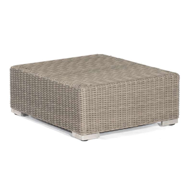 Sonnenpartner Lounge-Hocker Residence Alu/Polyrattan stone-grey mit Kissen Sitzhocker