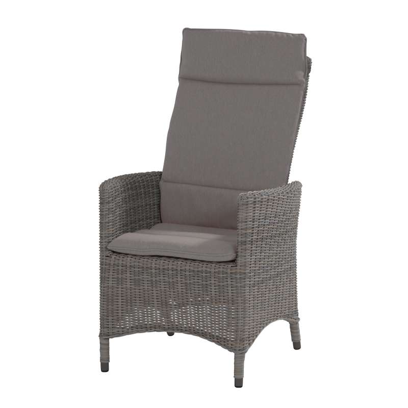 Aqua-Saar Dining Sessel Bali inkl. Sitzkissen verstellbar Roca lightgrey AS58798
