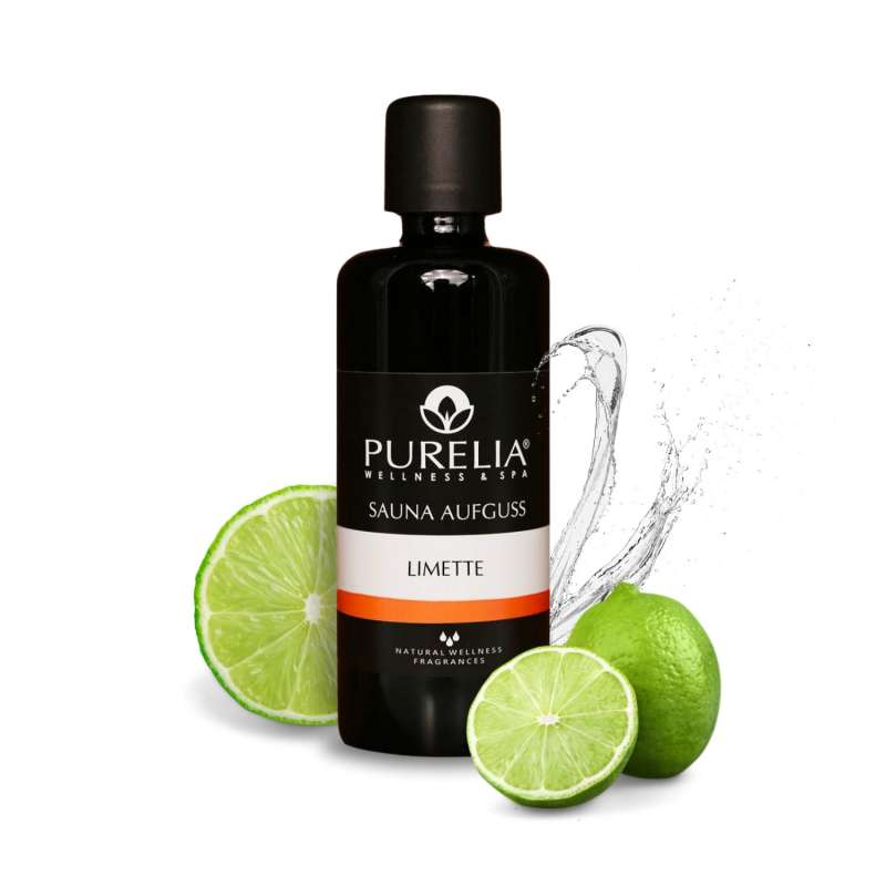 PURELIA Saunaaufguss Konzentrat Limette 100 ml natürlicher Sauna-aufguss - reine ätherische Öle