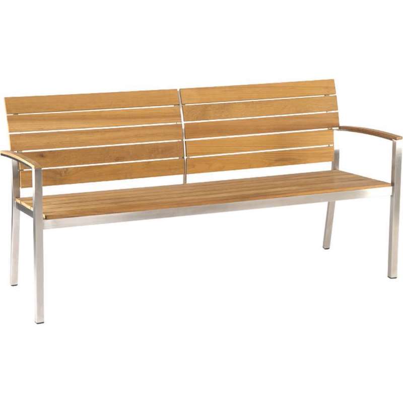 Stern Savona 3-Sitzer Gartenbank Lounge-Bank Holzbank Teakholz Edelstahl