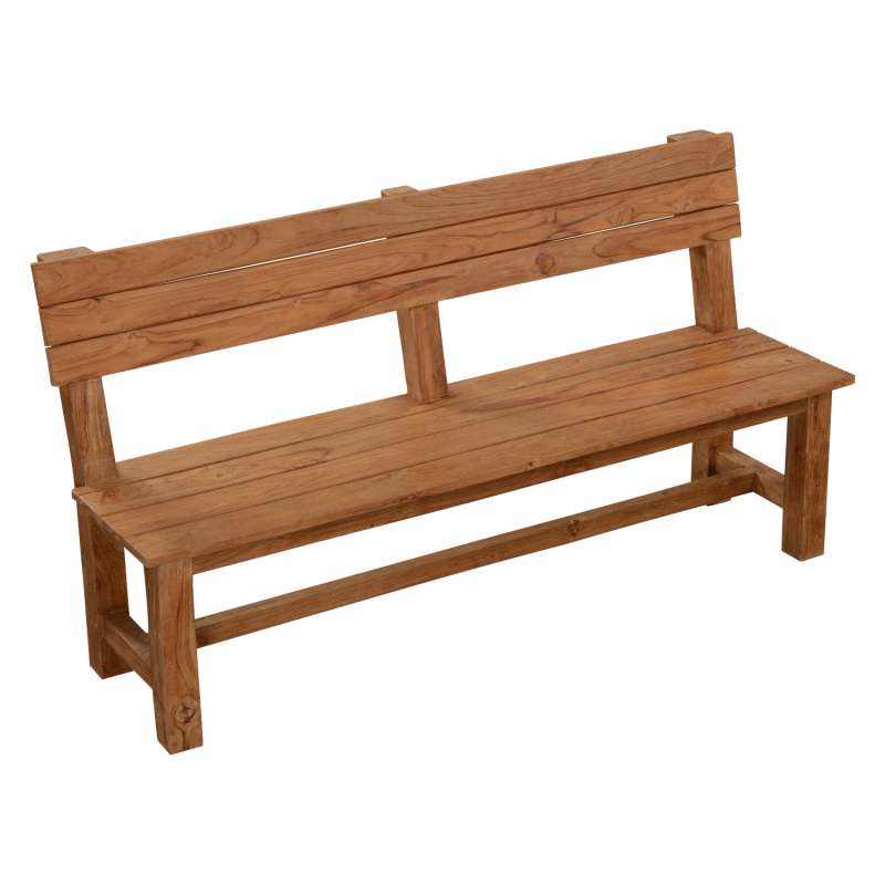 Inko Teakholz-Sitzbank Abacus recyceltes Teak 170x54,5x89,5 cm Gartenbank Holzbank