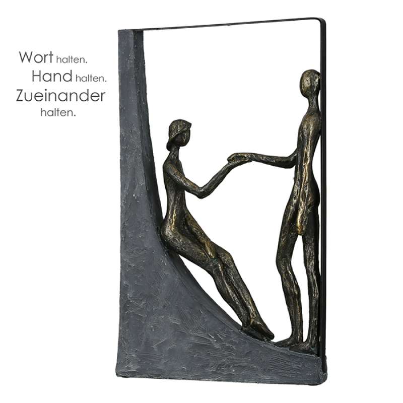 Casablanca Skulptur Holding Hands Poly bronzefarben/grau 37 cm