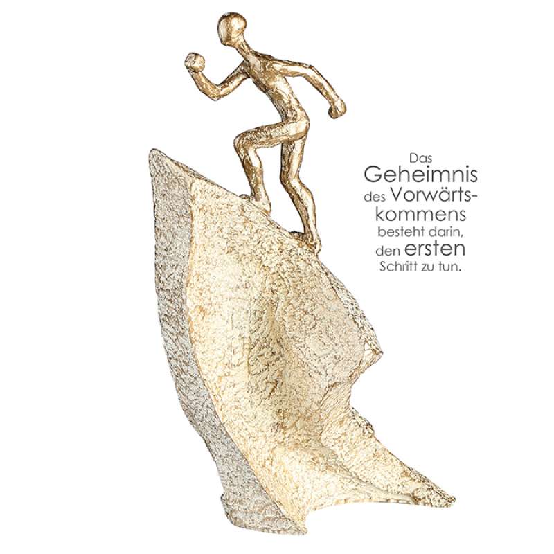 Casablanca Skulptur Aufsteiger Poly goldfarben/weiß 32 cm