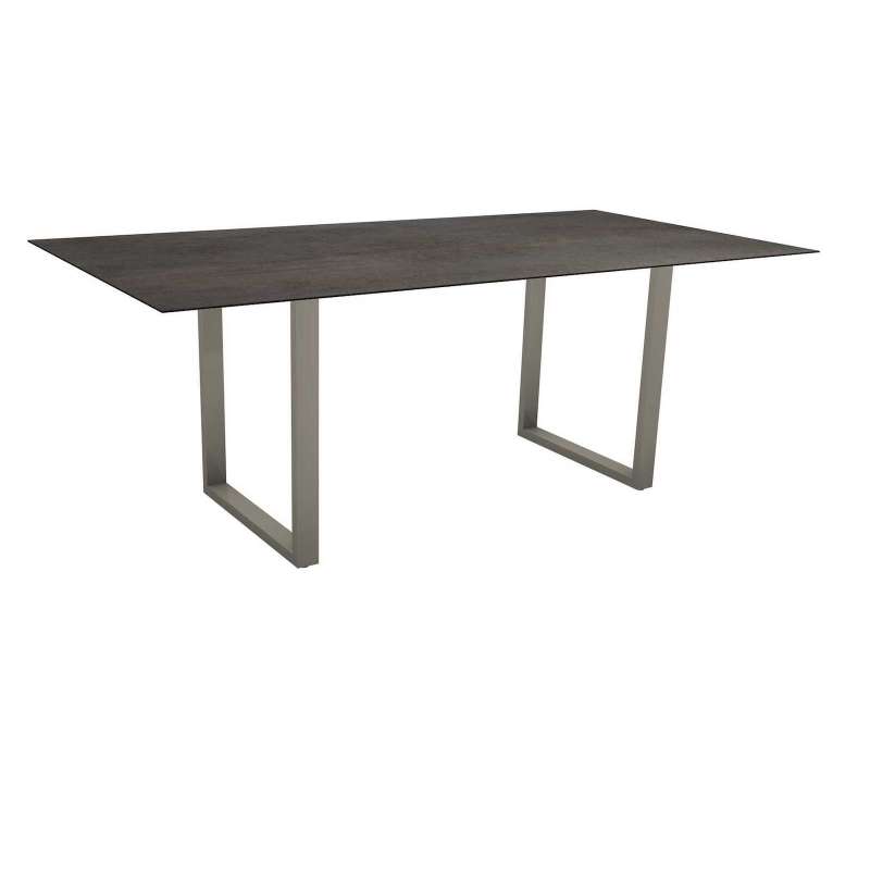 Stern Kufentisch 200x100 cm Aluminium graphit/Silverstar 2.0 Nitro Gartentisch Tisch