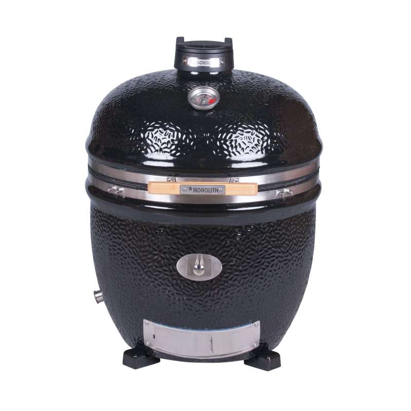 Monolith Keramikgrill LeCHEF PRO-Serie 2.0 Schwarz Ø 52 cm Grillrost ohne Gestell und Seitentische