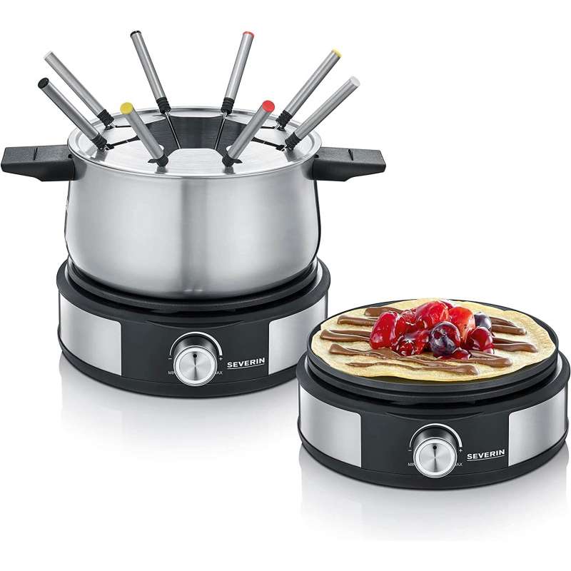 SEVERIN Fondue Crepes Kombination 1500 W schwarz FO 2471
