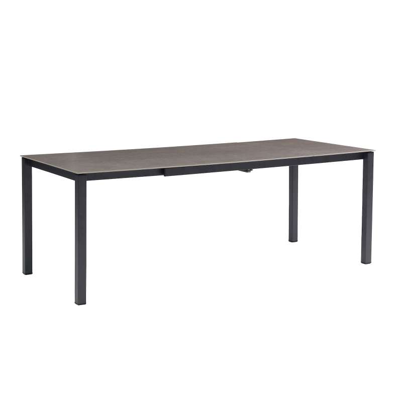 Best Freizeitmöbel Palazzo ausziehbarer Esstisch Gartentisch Anthrazit 90x160-210x75cm