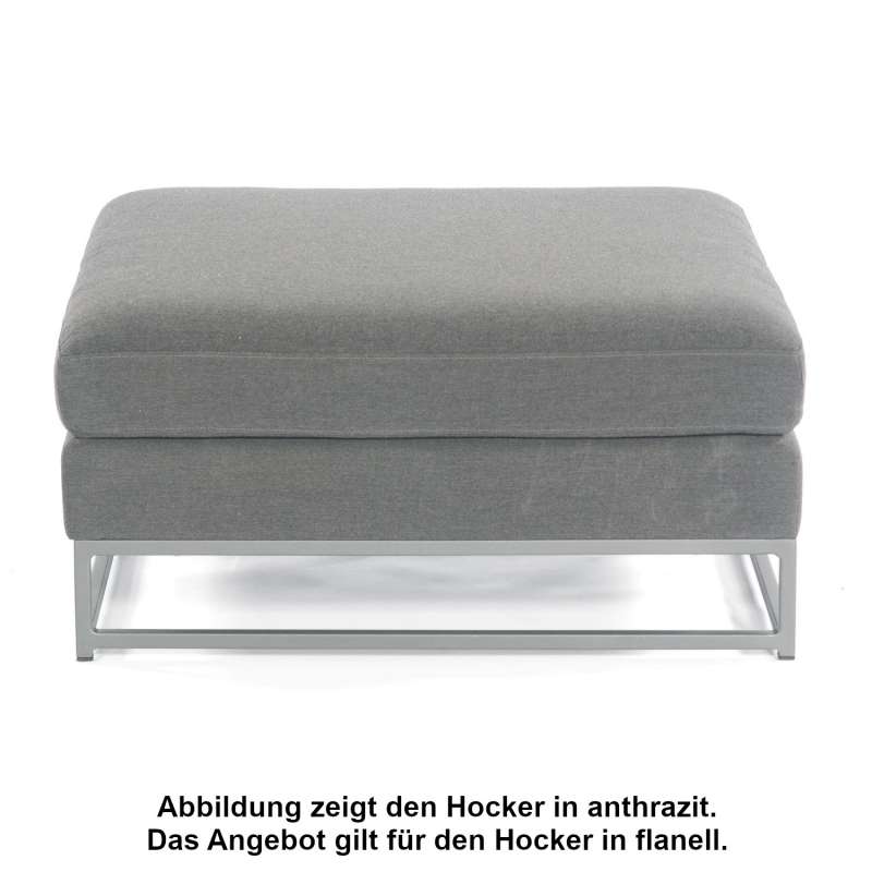 Sonnenpartner Lounge-Hocker Unique Aluminium mit Kissen flanell Loungesessel Sunbrella