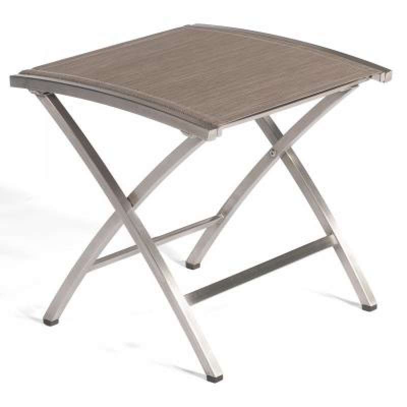 Sonnenpartner Fußhocker Schemel Paragon taupe Edelstahl Teakholz 80061753