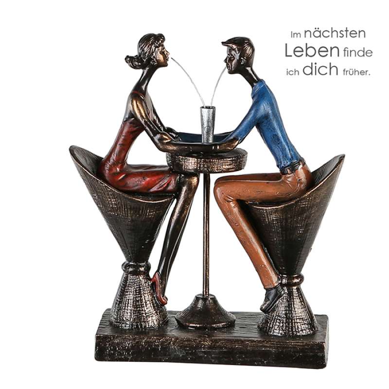 Casablanca Skulptur Table for two Poly bronzefarben 25 cm