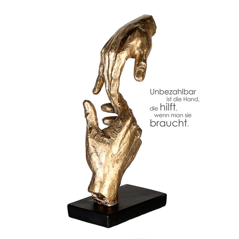 Casablanca Skulptur Two Hands goldfarben/schwarz 29 cm