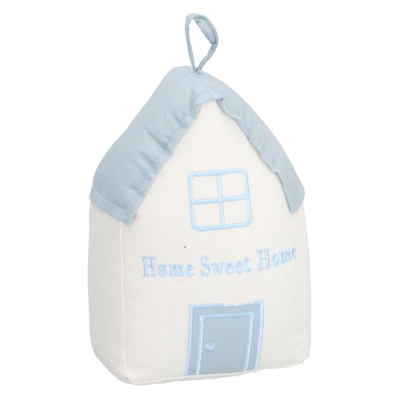 Türstopper Haus hellblau Home sweet Home 14 x 10 x 21 cm Türhalter Sandsack