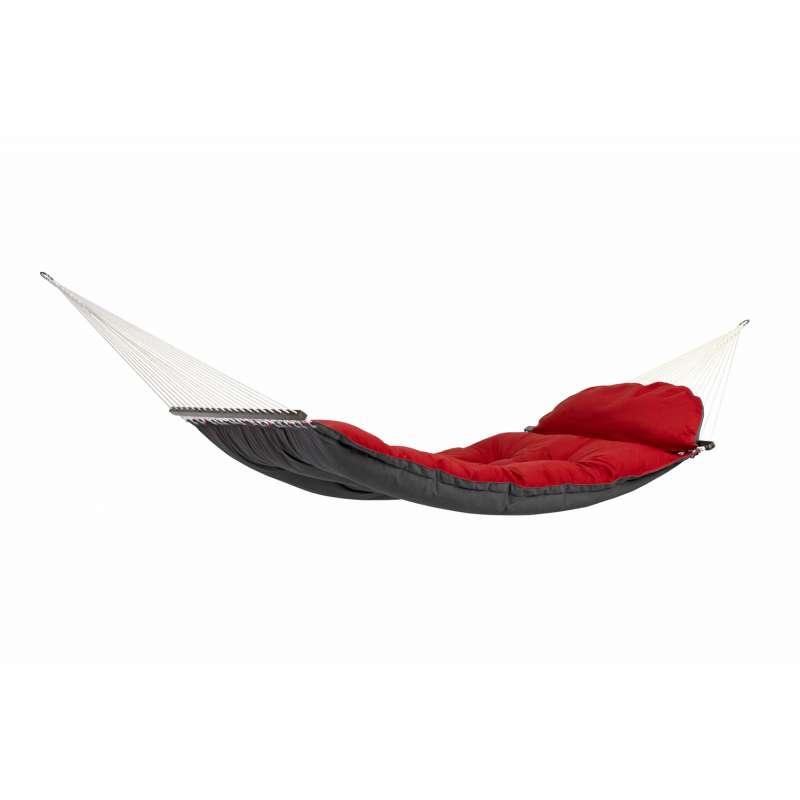 AMAZONAS XXL Stabhängematte Fat Hammock Red inkl. passendem Kissen ca. 187 - 237 x 146 cm